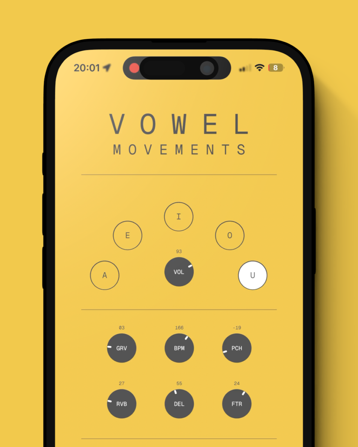 Vowel Movements — A music software experiment exploring how vowel sounds can become rhythmic, playable instruments.